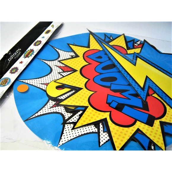 6-13 inch Superhero Batman Superman style Birthday Cut Outs Party Decorations - Picture 3 of 5